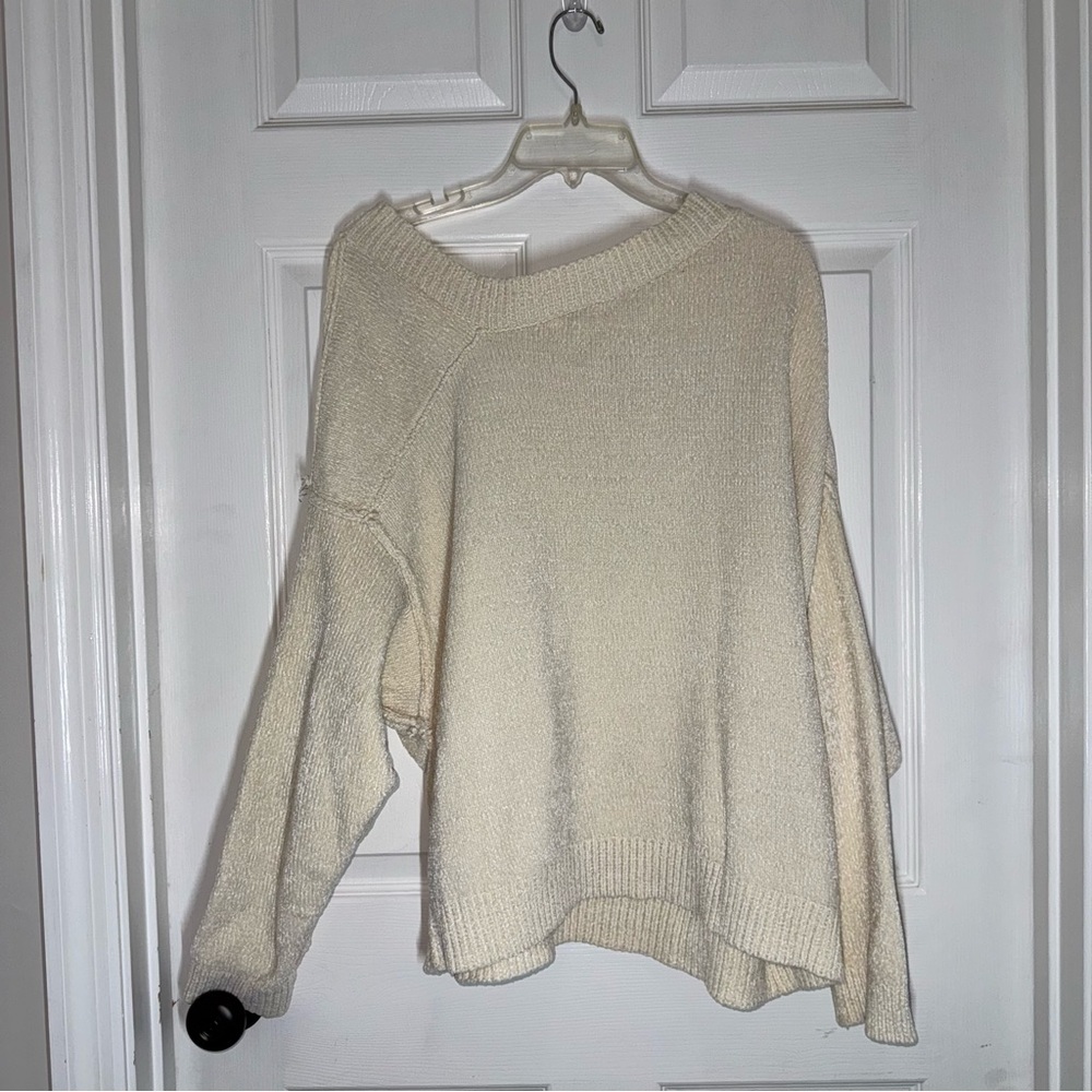 Umgee Off-the-Shoulder Cream Sweater - Picture 11 of 14